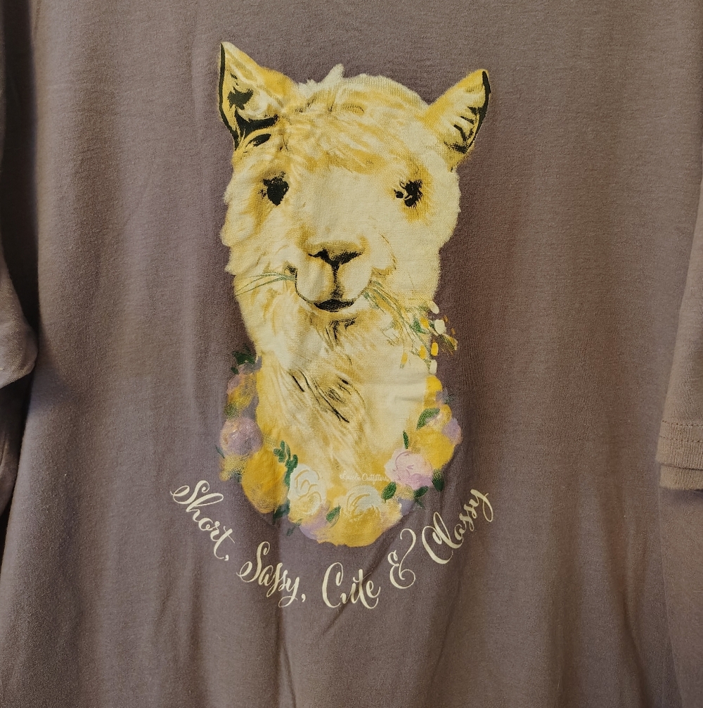 *5 for $20* Adorable Soft Purple Llama Tee - Picture 2 of 5